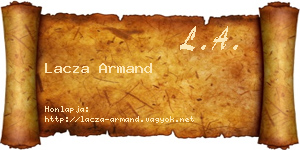 Lacza Armand névjegykártya